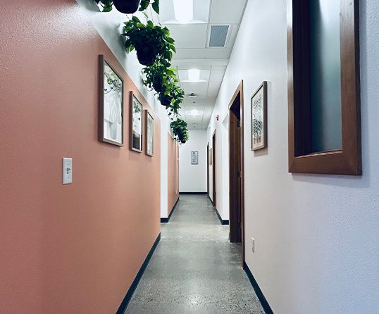 Hallway of Bellingham Naturopathic Clinic showing interior corridor and clinic offices