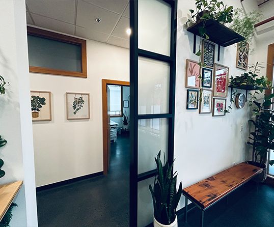 Lobby of Bellingham Naturopathic Clinic showing reception area and waiting room